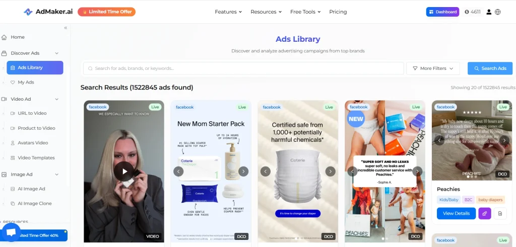 Admaker.ai ads library